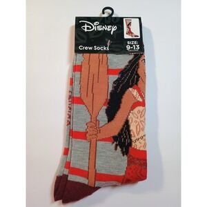 Disney Moana Crew Socks Size 9-13 Women's Unisex Polyster Blend‎ New